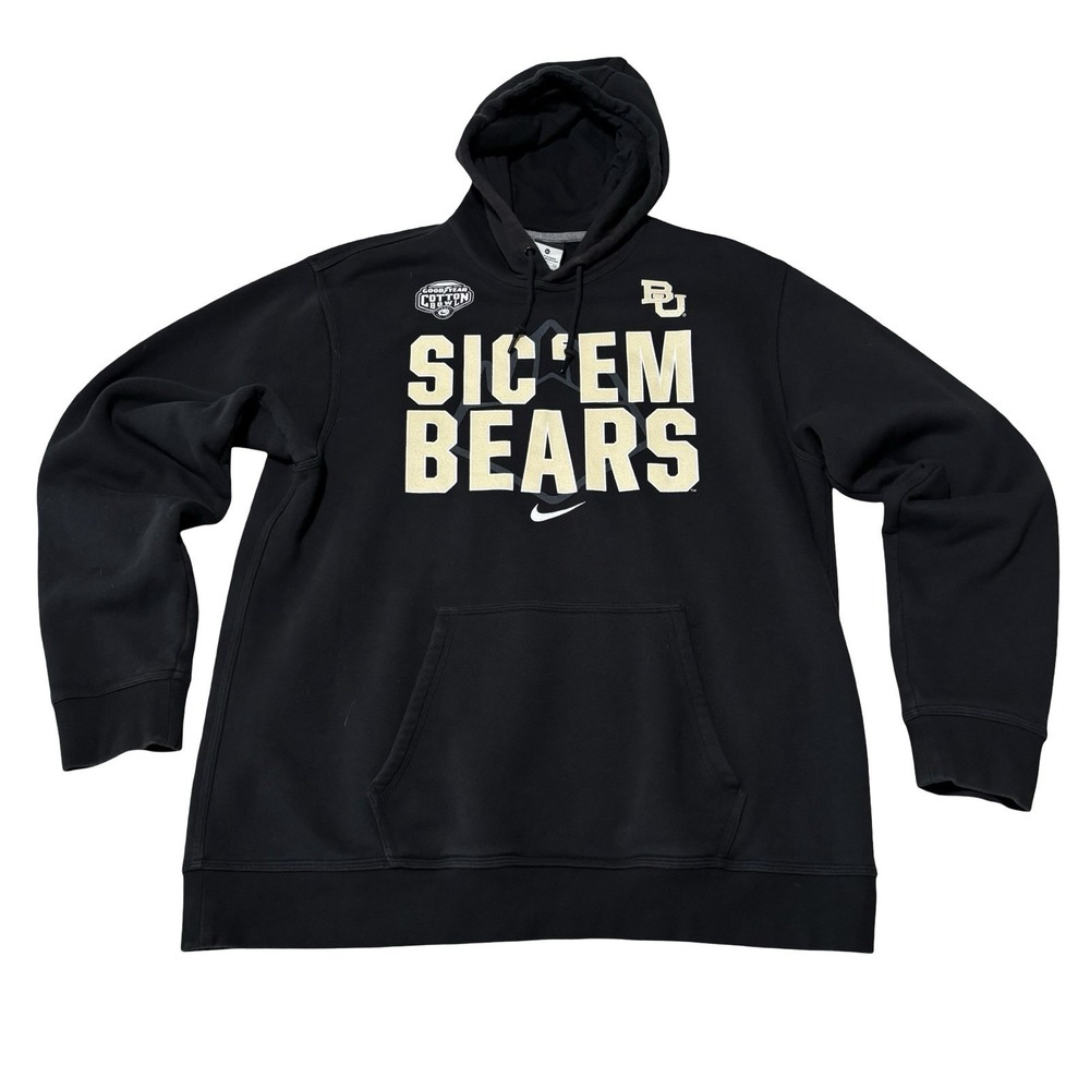 Nike Men's Baylor Bears Sic Em Pullover Hoodie Black Size XL 24 x 30